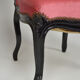 Napoleon III chairs in blackened wood and pink velvet, France, circa 1870.