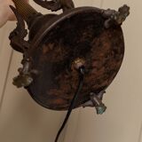 Brown Bronze Metal Table Lamp – Empire 1910s, Italian Design with Animal Motifs, Classic Desk Lamp