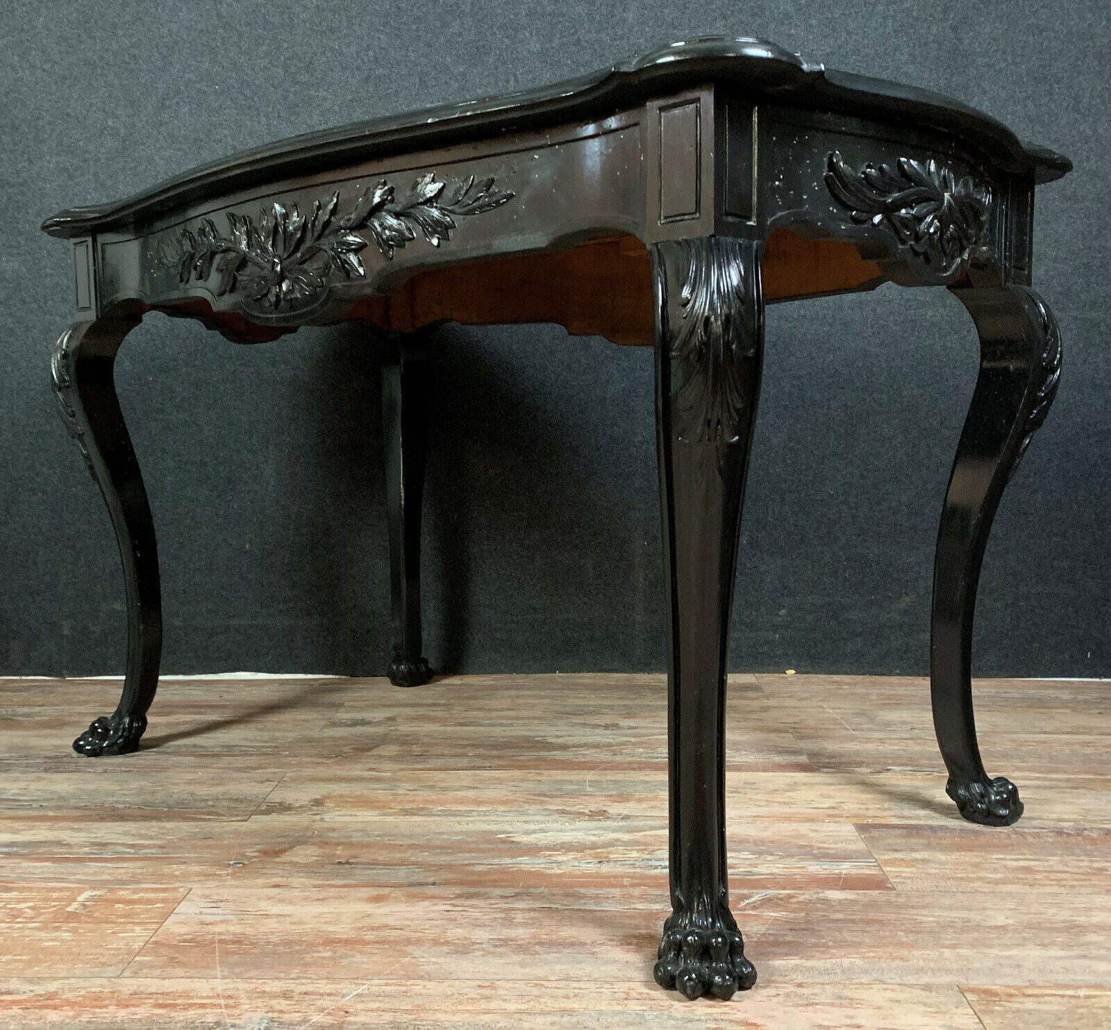 Napoleon III period games table in lacquered wood