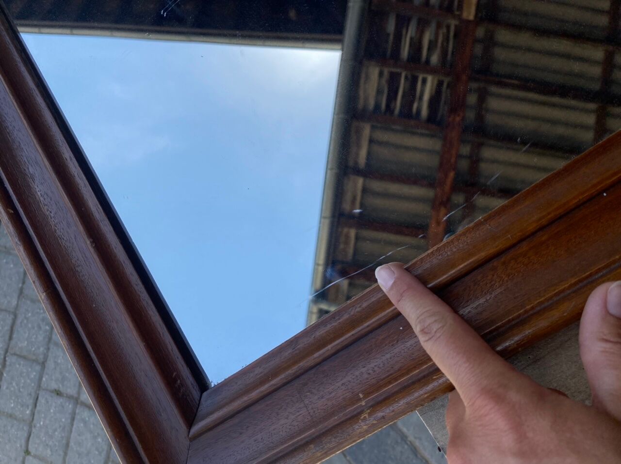 Rectangular wood mirror