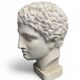 Antique Hermes head sculpture, patinated plaster, mid-20th century