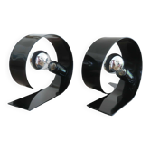 Paire de lampes "looping" édition massive 1990