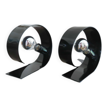 Paire de lampes "looping" édition massive 1990
