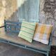 Indian bench in blue lacquered teak