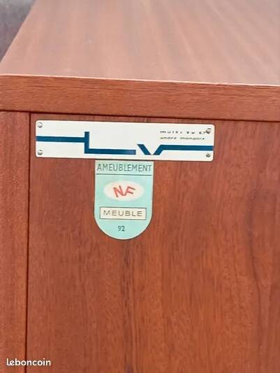 Mid-century design sideboard by André Monpoix, TV unit collection, 1960