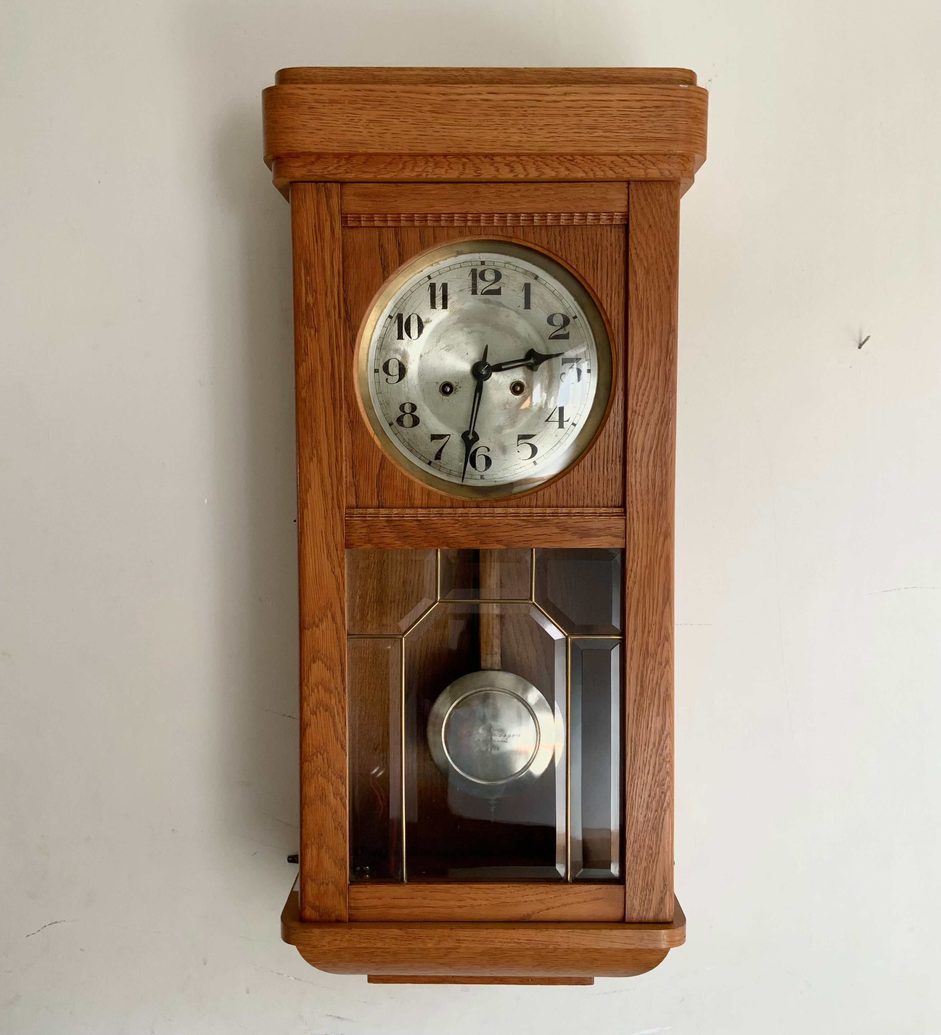 Art Deco Gustav Becker Oak Wall clock 1920s