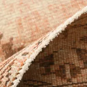 Vintage Persian Peach & Brown Rug, Oriental Pattern Rustic Carpet, 187x292