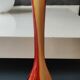 Large marbled glass vase, mouth blown. Signed La Rochère France. Height 33.5 cm