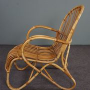 Belse 8 armchair in rattan of Dutch design round back 50s