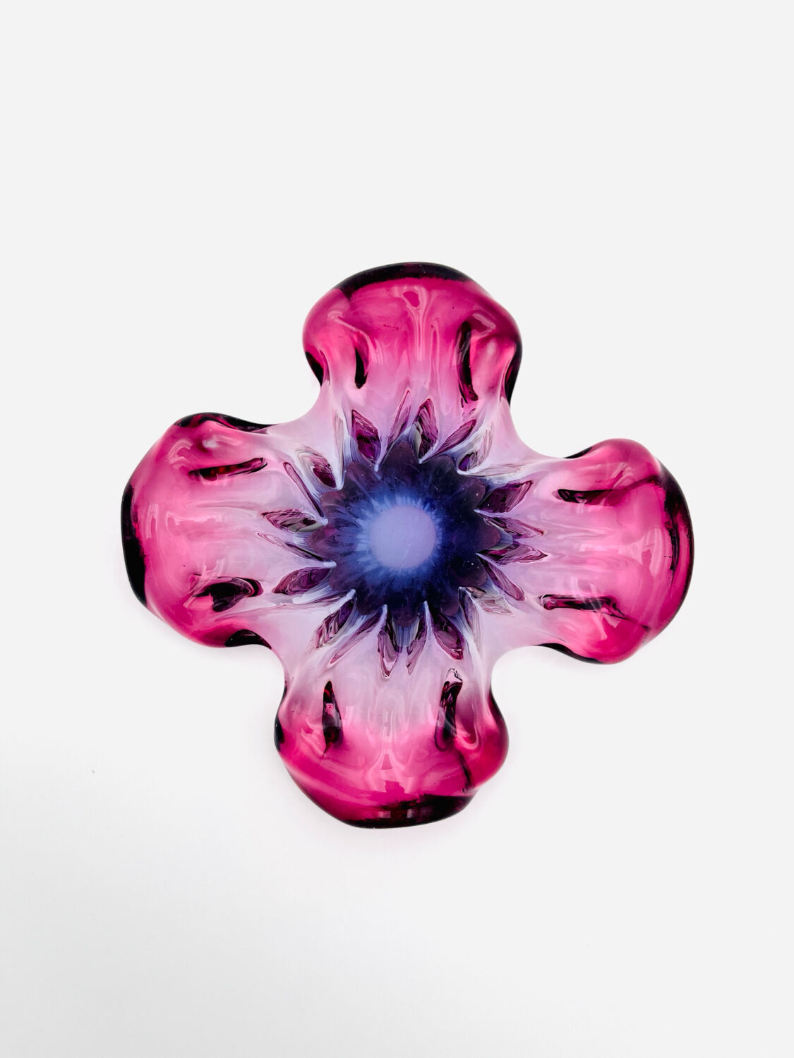 Sculptural bowl by Josef Hospodka, Bohemian Crystal, Chribska, circa 1960.