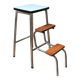 Tabouret escabeau escamotable Formica bleu, 1960