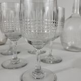 Service 9 wine glasses and 2 decanters in Baccarat crystal Nancy model