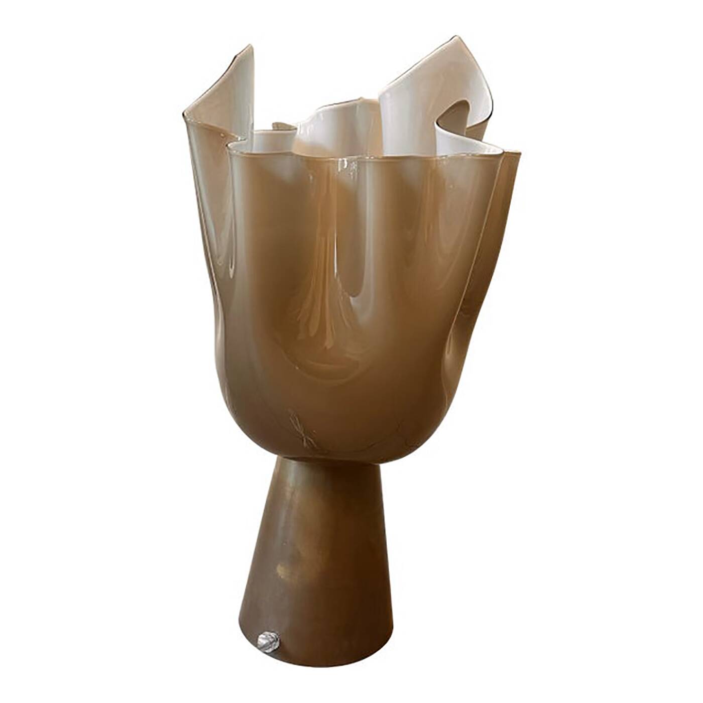 Contemporary Milky-Beige Murano Style Glass Table Lamp