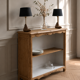 Old oak library with pearl grey interior.
