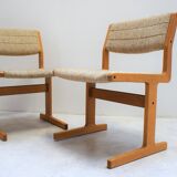 Series of 8 Scandinavian chairs in light oak by Domus Danica, Denmark