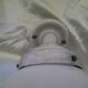 Vintage ball wall light in white opaline - Porcelain base - Diameter