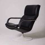 Geoffrey Harcourt black leather armchair