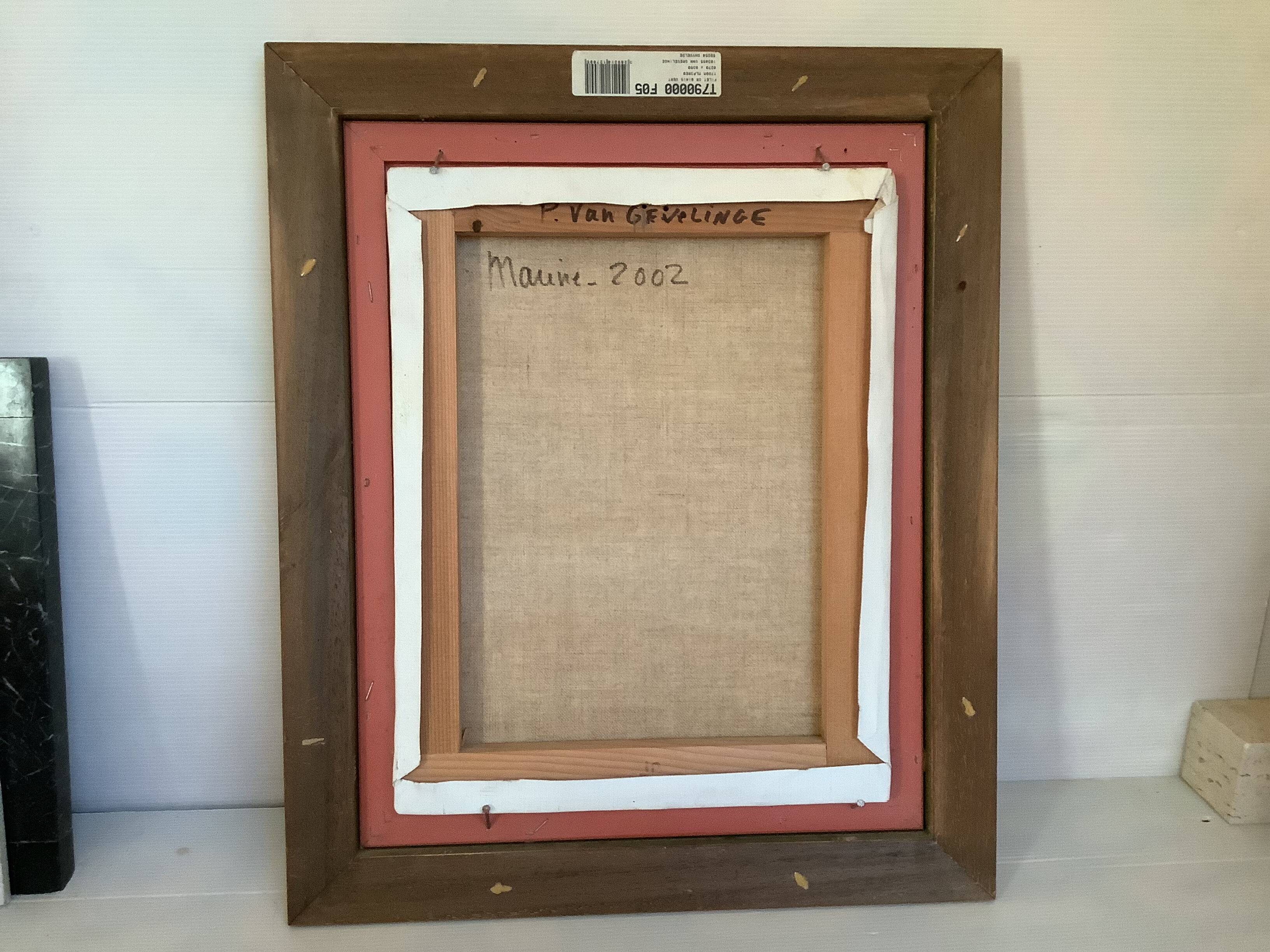 Marine painting by Pierre Van Grevelinge, oil on canvas, signed.