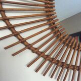 Rattan free-form mirror from the 50s and 60s