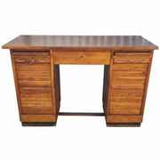 Bureau à rouleau en chêne, Tchécoslovaquie, années 1930