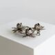 Silver-plated Metal Candlestick with 3 Flower Cups - Vintage Mid-Century Italian Design (1960s)