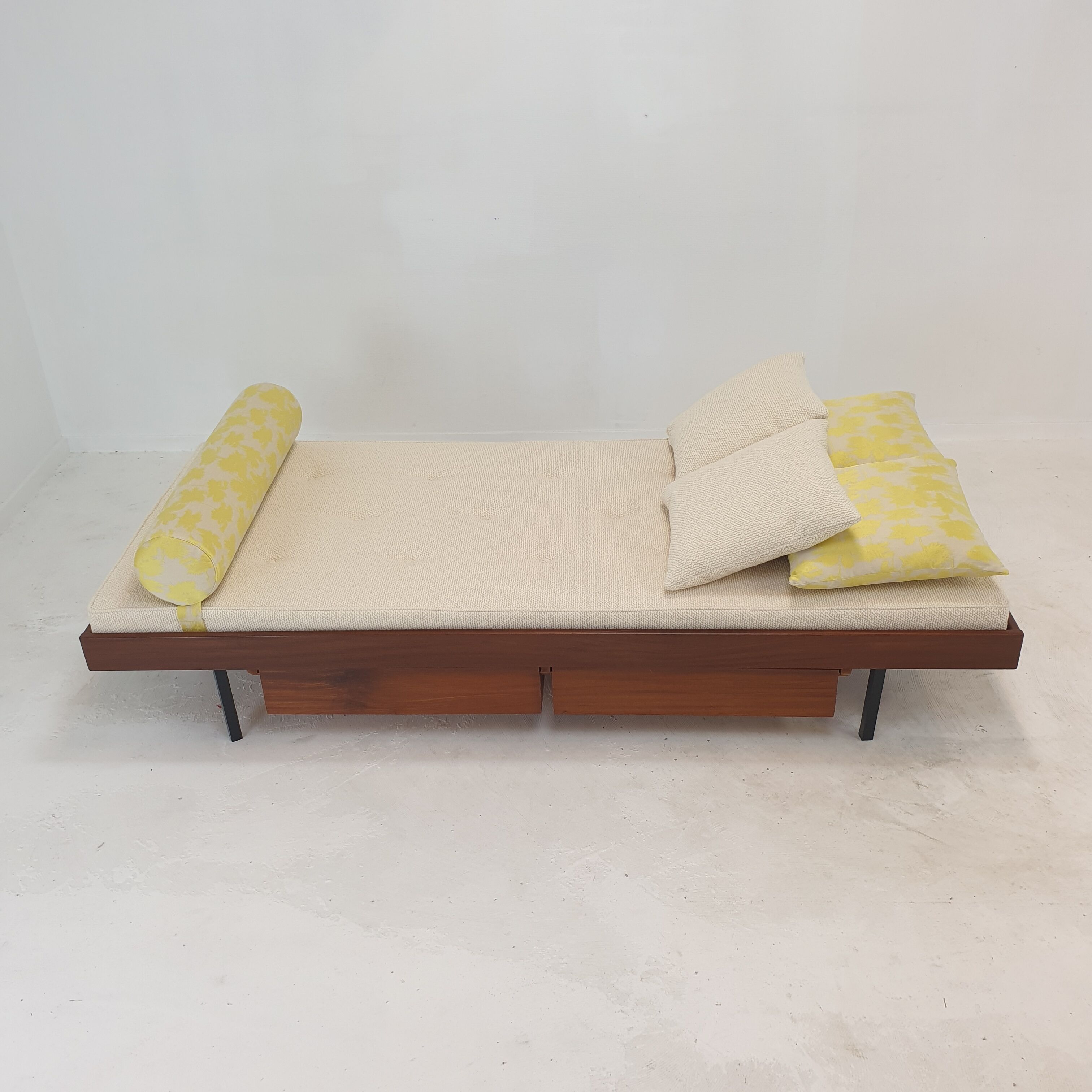 Teak Daybed with Dedar Cushions and Bolster, 1960s