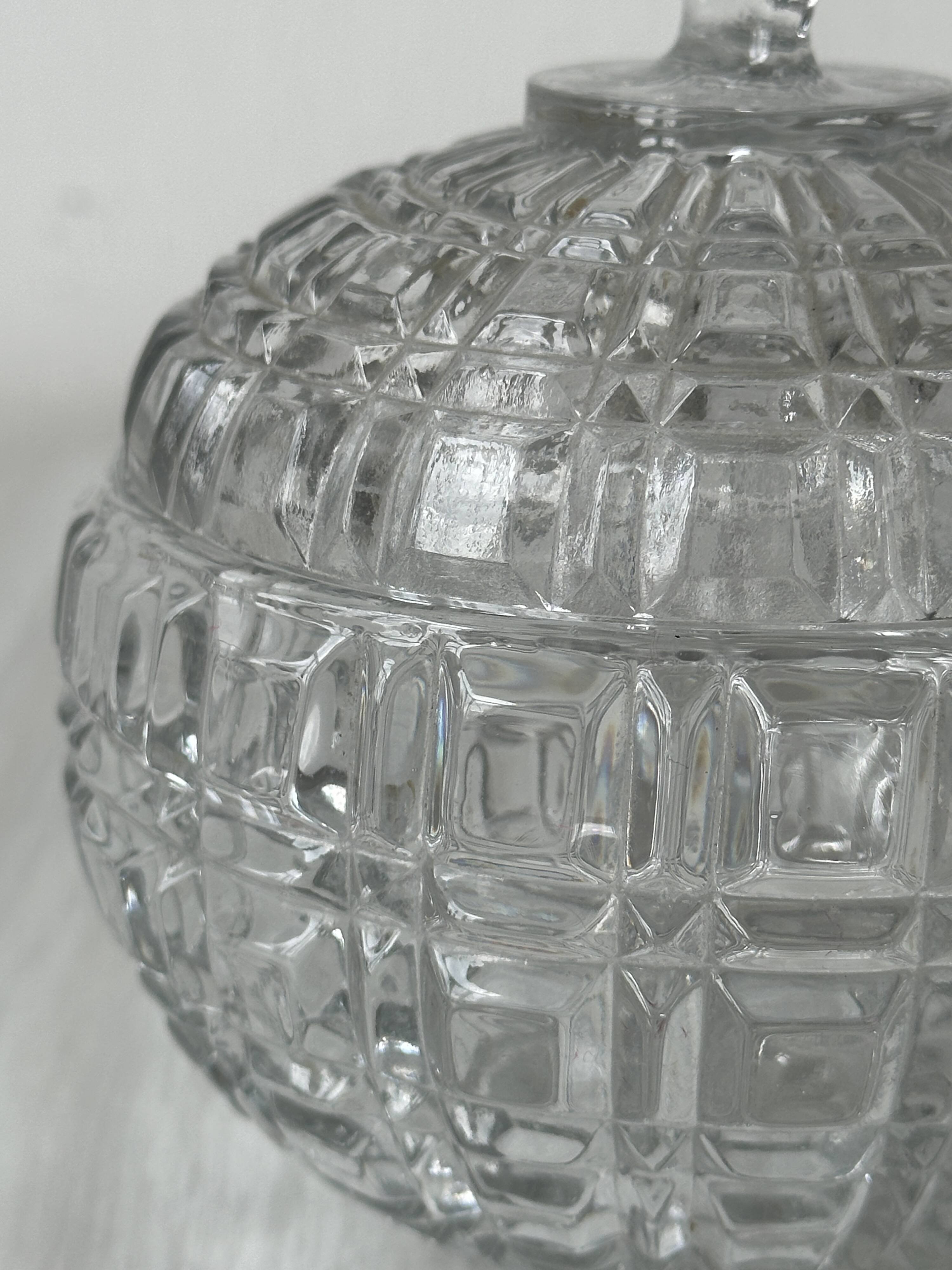 Sucrier en verre épais