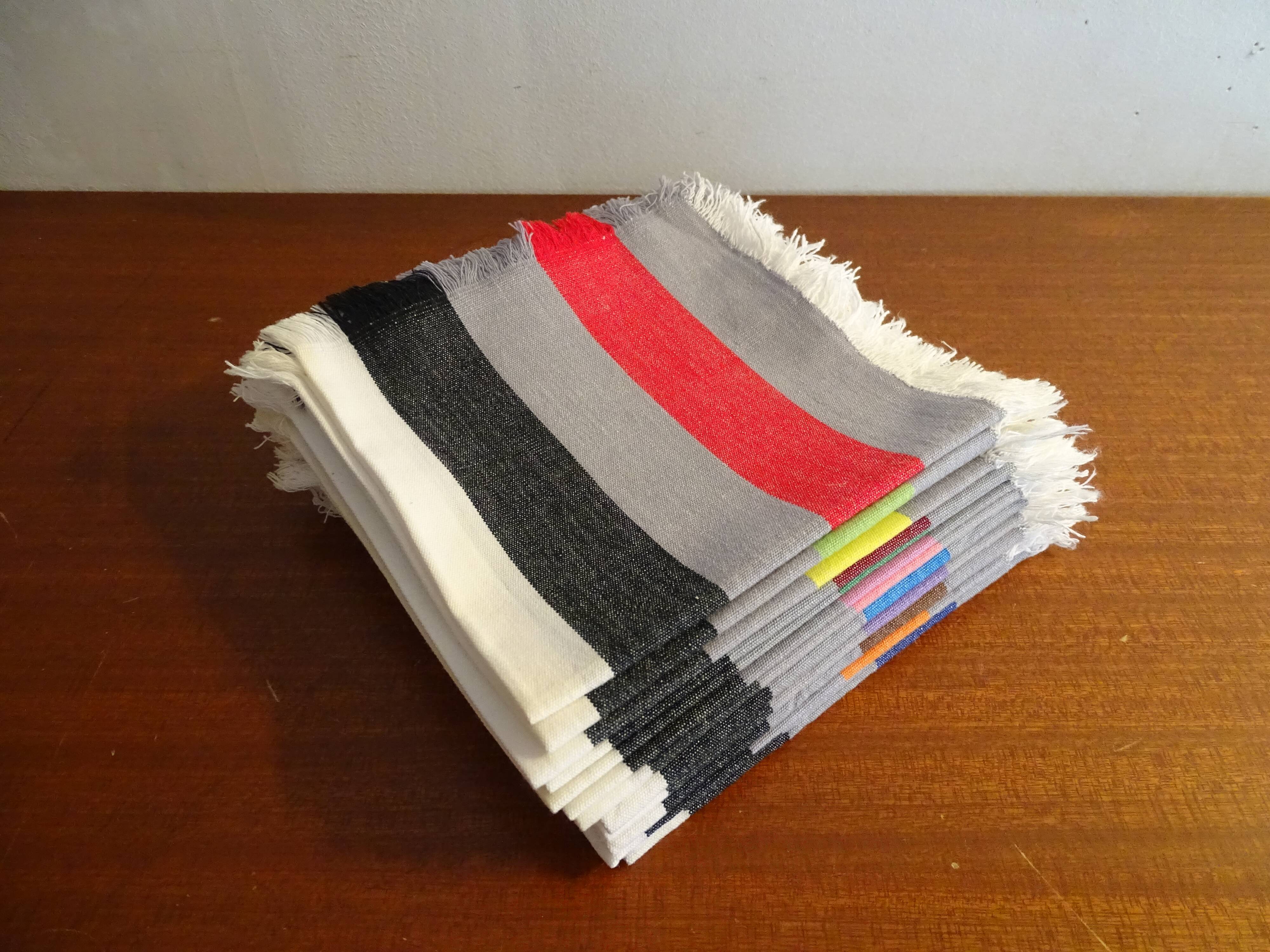 12 vintage fringed napkins