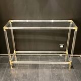 Plexiglas and brass console