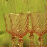 Set of vintage pink glasses