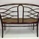 Turned wooden bench with caning by Thonet, Austria