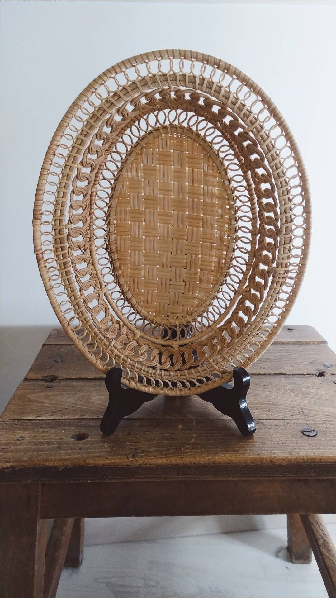 Corbeille en osier tressé • Vintage