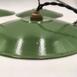 Enameled sheet metal pendant lights