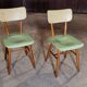 Pair of chairs Ton 1960 green/white