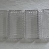 Serviteur aperitif metal argente & 4 ramequins/raviers en verre art deco