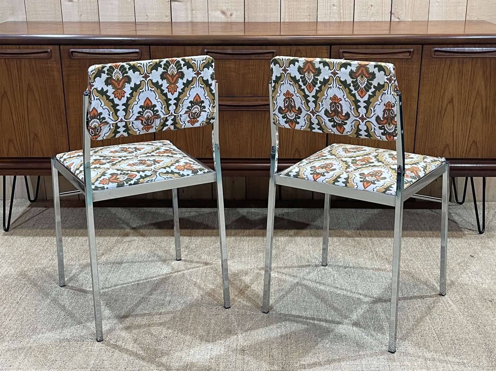 Pair of chrome chairs from the 70