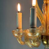 Venetian Murano glass chandelier sprinkled with gold, circa 1950