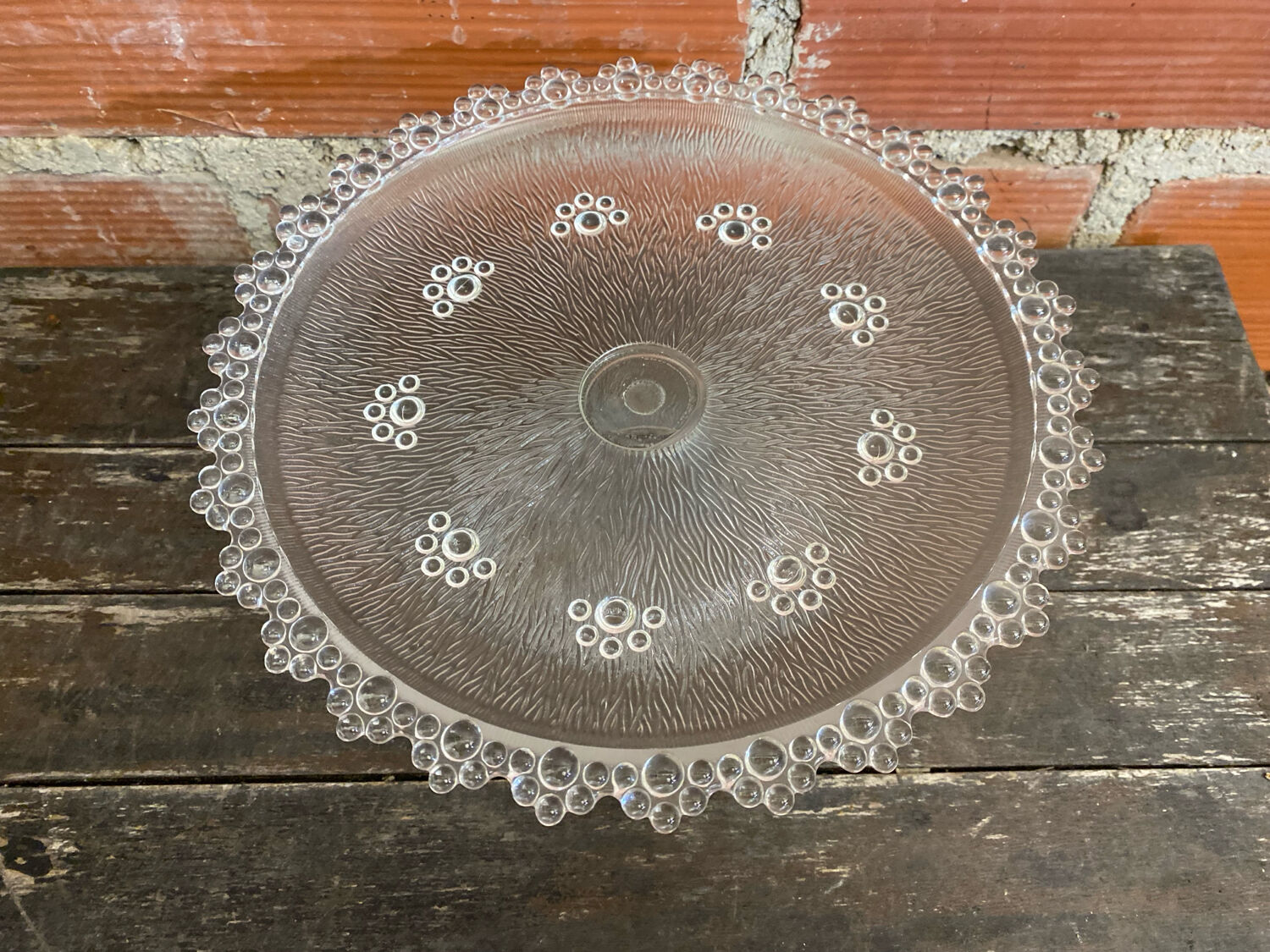 MASSERINI BAROCCO Fruit Bowl Molded Glass Vintage Beaded Row #D