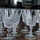 Set of 8 white wine glasses small capacity in antique chiseled crystal