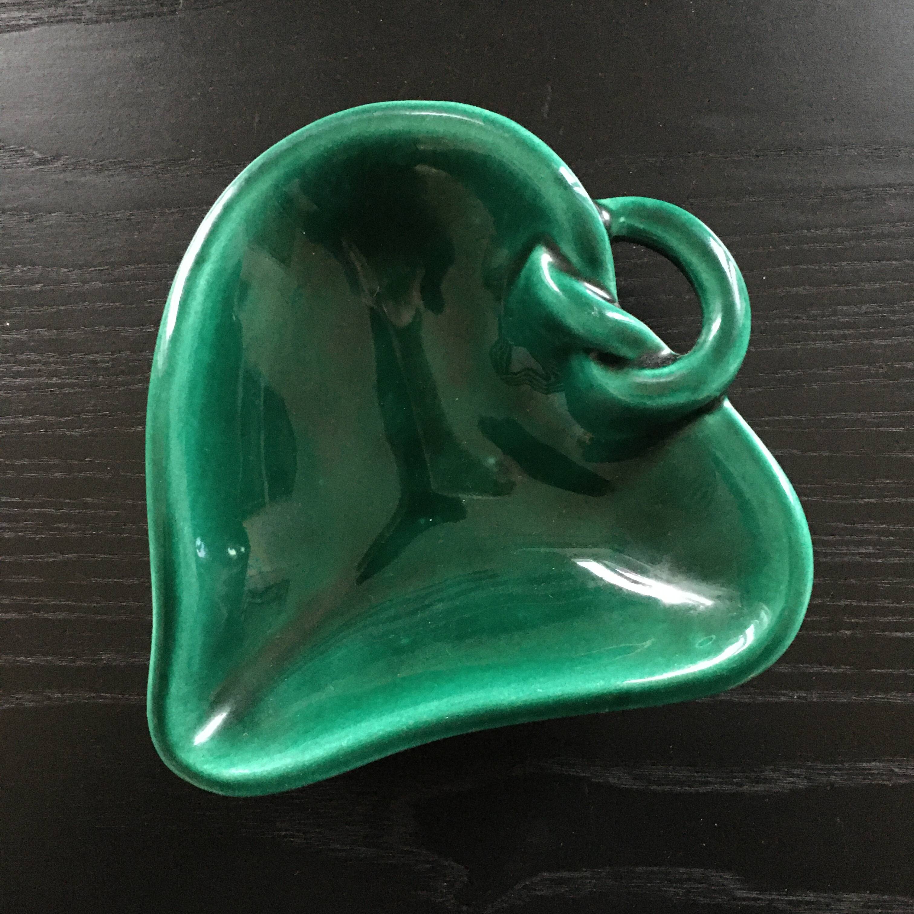 Green earthenware bowl