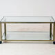 Table basse en laiton, verre et miroir 1970