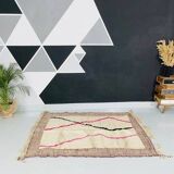 Handmade pure natural wool rug size 140 x 260 cm