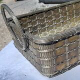 Basket braided in silver metal 19th