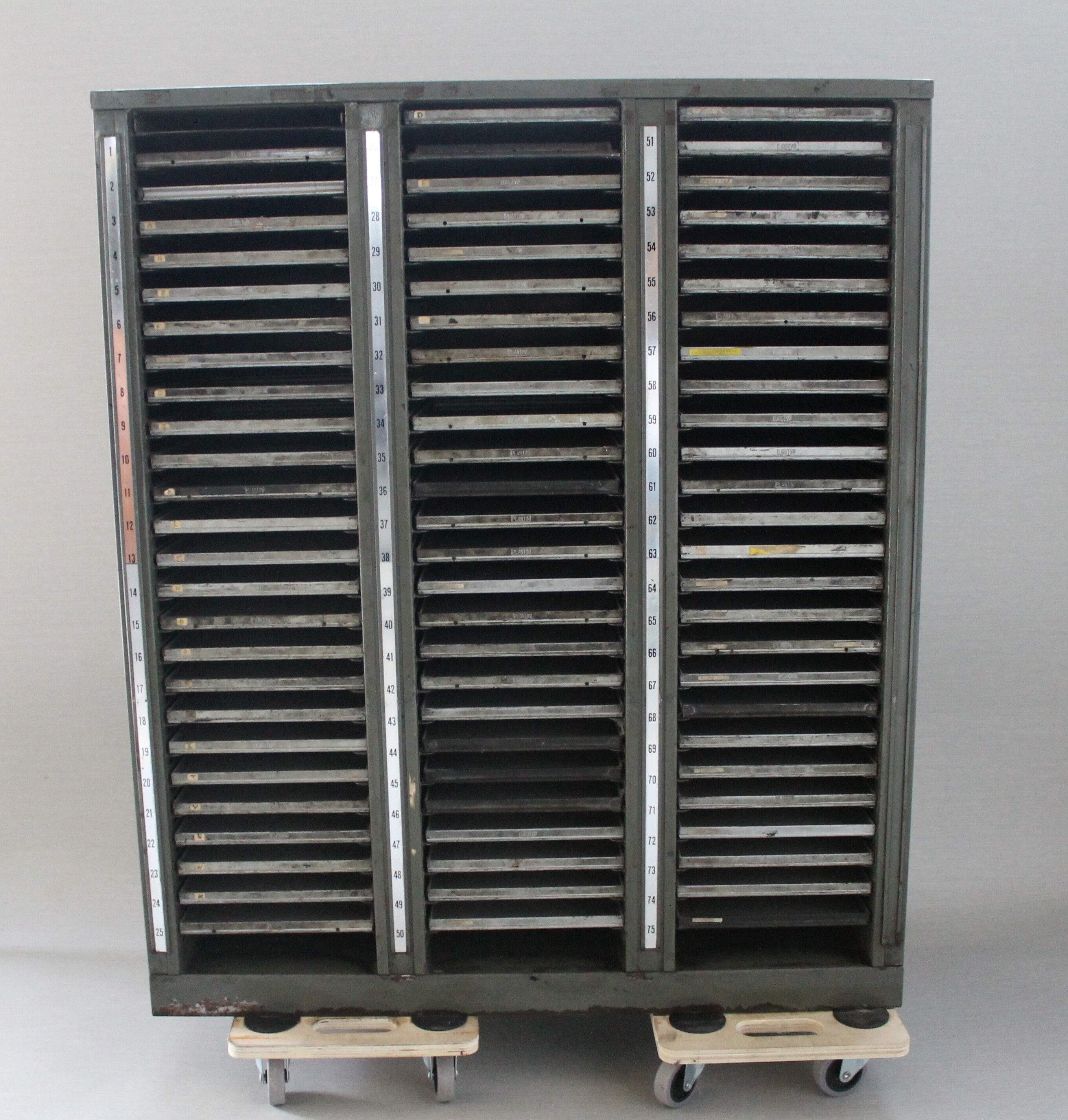 Metal printing furniture with 75 drawers