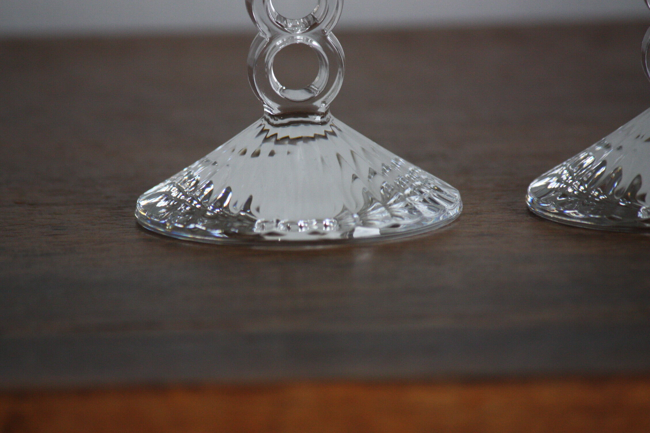 2 vintage champagne flutes in arques crystal