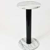 Postmodern pedestal table / plant stand in white Carrara marble, Italy, 1980s