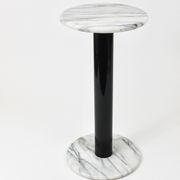 Postmodern pedestal table / plant stand in white Carrara marble, Italy, 1980s