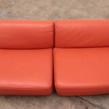 Mario Bellini Amanta modular sofa in orange leather for C&B Italy, 1960s