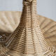 Large suspension, rattan luminaire in hat shape D:80cm