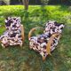 Pair of Art Deco cowhide armchairs